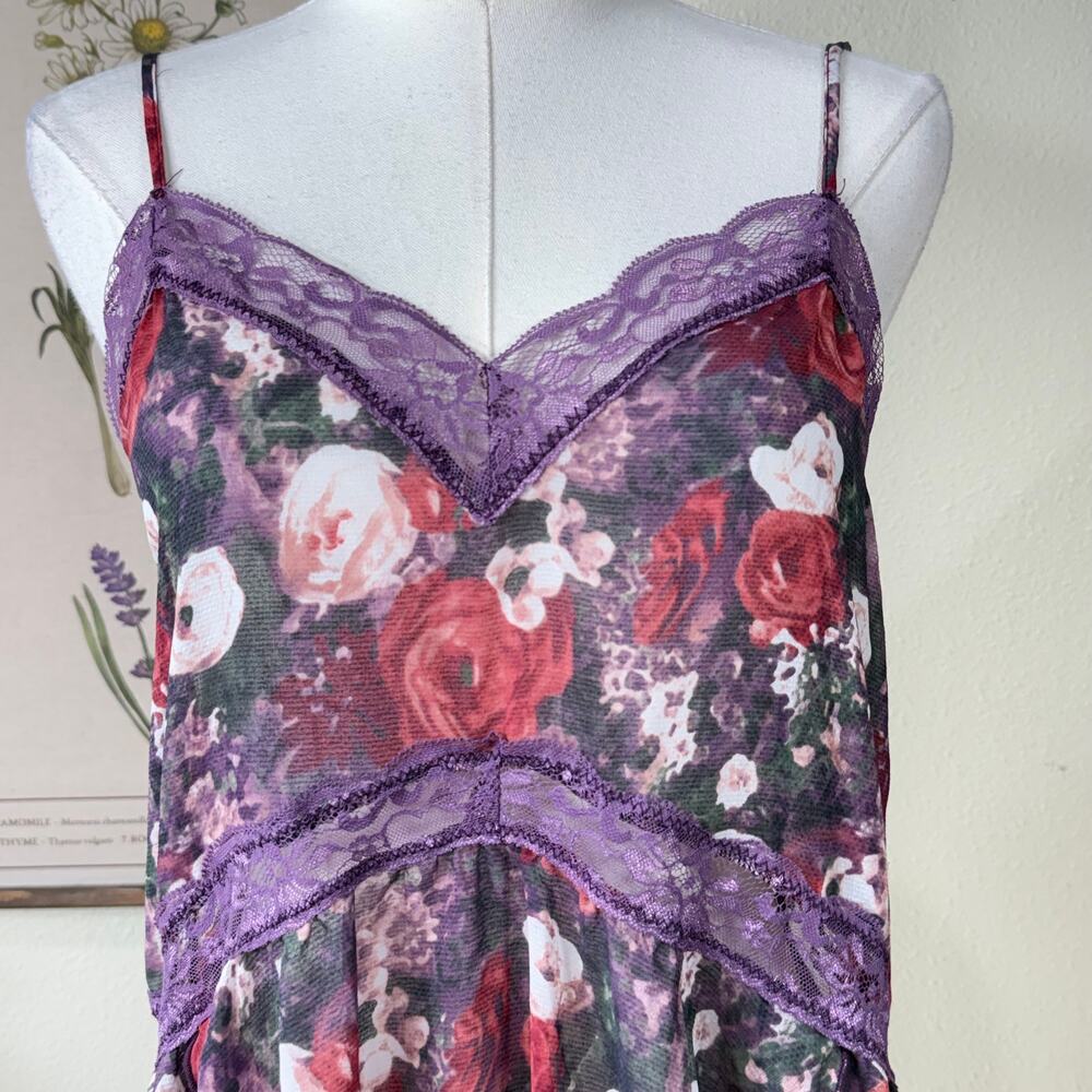 Intimately Free People Floral Asymmetric Oversized Cami Top Fairy Romantic XS - Picture 3 of 8